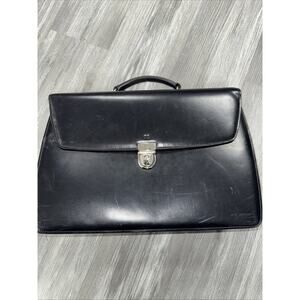 TC Jack Georges Black Leather Messenger Bag